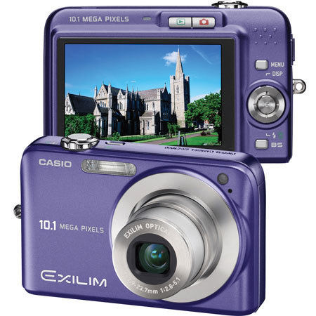 Casio EX-Z1050BE Exilim Zoom Digital Camera, 10.1 Megapixel, 3x Optical Zoom, 4x Digital Zoom, 2.6" LCD, Blue image