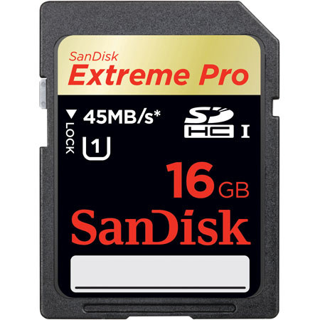 SanDisk 16GB, ExtremePRO Secure Digital High Capacity (SDHC) UHS-I Memory Card, - 45MBS image