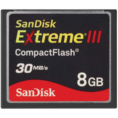 SanDisk 8 GB Extreme III Compact Flash Memory Card image