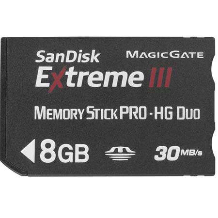 SanDisk 8 GB Extreme III Memory Stick PRO-HG Duo with 30MB/SEC Speed image