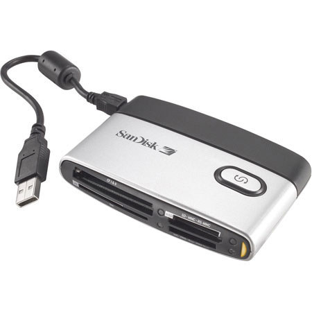 SanDisk Imagemate 12-in-1 Memory Card Reader with Transfer Button, USB 2.0 Interface. image