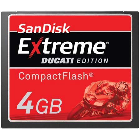 SanDisk 4 GB Extreme Ducati Edition CompactFlash Memory Card image
