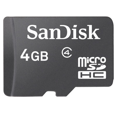 SanDisk 4 GB microSDHC, Secure Digital High Capacity Memory Card image