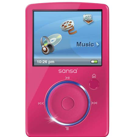 SanDisk Sansa Fuze, 4 GB MP3 Player with 1.9&quot; Color LCD Screen &amp; 40 Preset Station FM Radio - Pink image