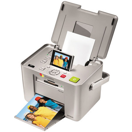 Epson PictureMate Snap PM 240, Fast One Touch Photo Lab 4" x 6" Inkjet Printer, with Adjustable 2.5" Premium Photo Viewer image