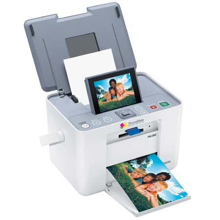 Epson PictureMate Dash PM 260, Fast One Touch 4" x 6" Inkjet Printer, with 3.6" LCD Photo Viewer image