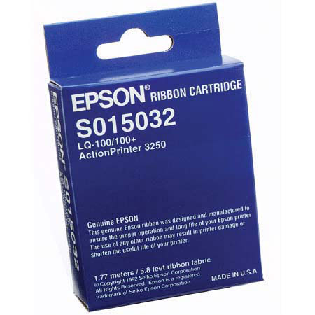 Epson S015032 Black Printer Ribbon, AP3250 Fabric, 2M Yield for ActionPrinter-3250 Impact Printer