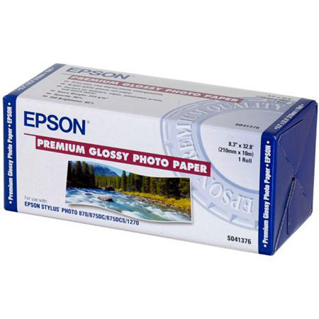 Epson Premium High Gloss Resin Coated Inkjet Paper, 10.4 mil., 8.3" x 32.8' Roll. image