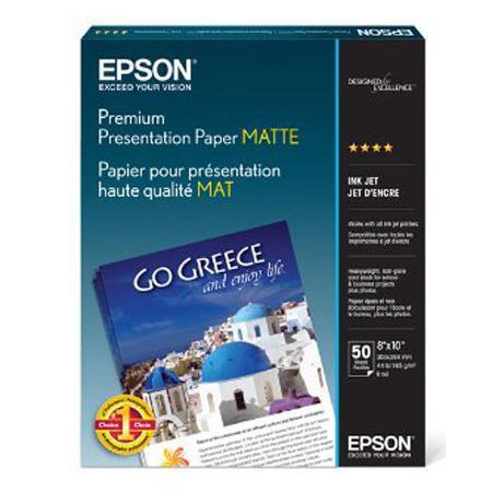 Epson Matte Heavy Weight Inkjet Paper, 8" x 10" Borderless, 50 Sheets, for the Stylus Photo 780 &amp; 1280 Printers image