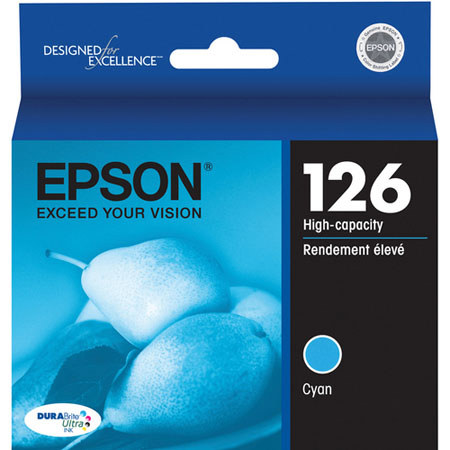 Epson T126220 126 High-Capacity Cyan Ink Cartridge for Workforce 520, 630, 633 and 635 Printers