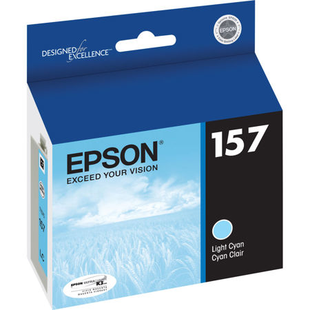 Epson T157520 157 UltraChrome K3 Light Cyan Ink Cartridge for Stylus Photo R3000 Printer