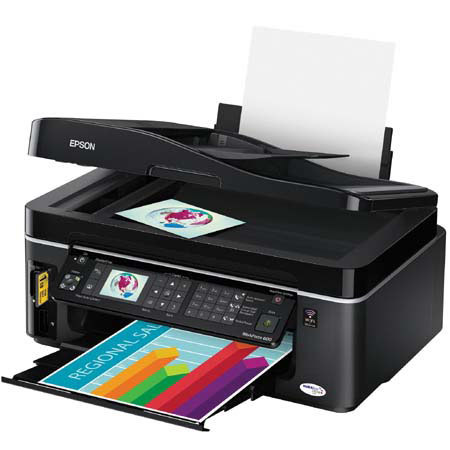 Epson WorkForce 600 All-in-One Color Inkjet Printer, Copier, Flatbed Scanner &amp; Fax, with WiFi &amp; USB Interface image