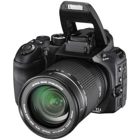 Fujifilm FinePix S100FS Digital Camera, 11.1 Megapixel, 14.3x Optical Zoom, 2.0x Digital Zoom and 2.5" LCD Screen, Black image