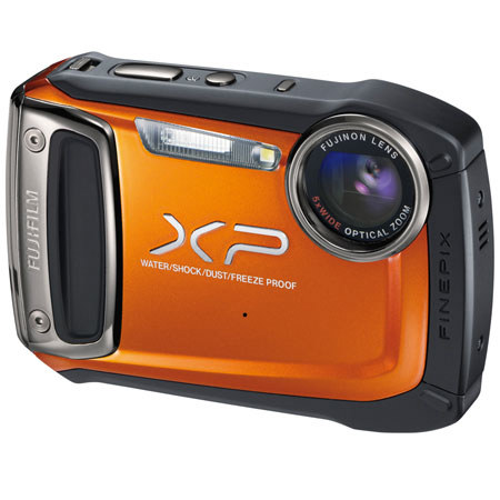Fujifilm FinePix XP100 14MP Waterproof (10m) Digital Camera, 5x Optical Zoom, 2.7" LCD Screen, 1080p HD Movie Recording, Orange