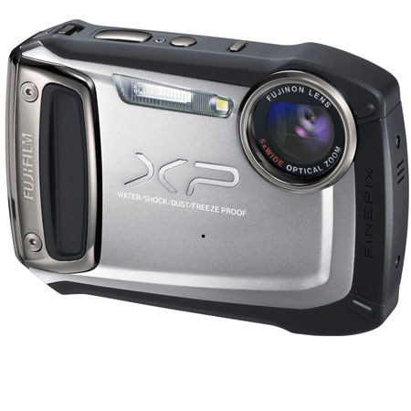 Fujifilm FinePix XP100 14MP Waterproof (10m) Digital Camera, 5x Optical Zoom, 2.7" LCD Screen, 1080p HD Movie Recording, Silver
