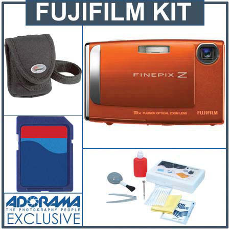 Fujifilm FinePix Z10FD orange Digital Camera Kit- with 1 GB SD Memory Card- Camera Bag- Professional Lens Cleaning Kit- EZ Digital Photography Guide image