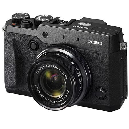 Fujifilm X30 Digital Camera, Black, 12MP, Fujinon 4x Optical Zoom Lens, 28-112mm (35mm Equivalent) , Tilting 3.0