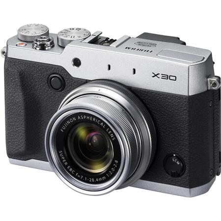 Fujifilm X30 Digital Camera, Silver, 12MP, Fujinon 4x Optical Zoom Lens, 28-112mm (35mm Equivalent) , Tilting 3.0