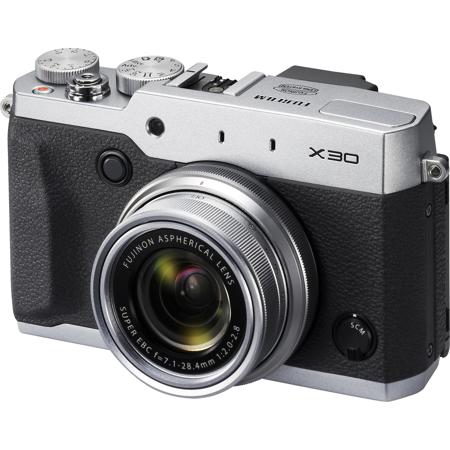 Fujifilm X30 Digital Camera, Silver, 12MP, Fujinon 4x Optical Zoom Lens, 28-112mm (35mm Equivalent) , Tilting 3.0