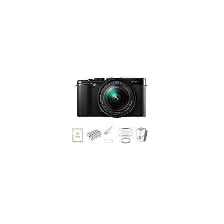 Fujifilm X-A1 Mirrorless Digital Camera with 16-50mm Lens, Black - Bundle with Spare Battery, Pro Optic Pro Digital 58mm MC Filter, Lexar 32GB Class 10 200x SDHC Card, 6' HDMI Cable, Mini Multi-Card Reader, 4-Slot Bi-Fold Memory Card Holder, & Adorama Sli