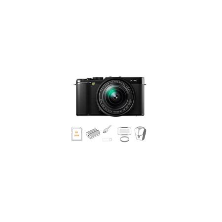 Fujifilm X-A1 Mirrorless Digital Camera with 16-50mm Lens, Black - Bundle with Spare Battery, Pro Optic Pro Digital 58mm MC Filter, Lexar 32GB Class 10 200x SDHC Card, 6' HDMI Cable, Mini Multi-Card Reader, 4-Slot Bi-Fold Memory Card Holder, & Adorama Sli