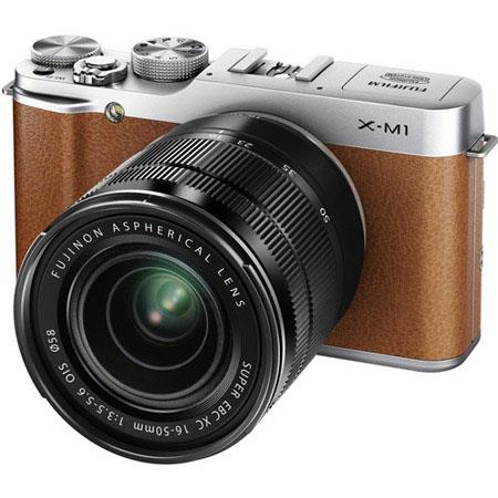 Fujifilm X-M1 Mirrorless Digital Camera Body with XC 16-50mm F3.5-5.6 OIS Lens - Brown