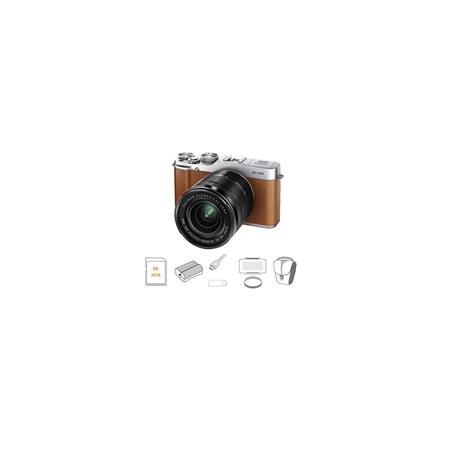 Fujifilm X-M1 Digital Brown Camera Body with XC 16-50mm F3.5-5.6 OIS Lens, Black - Bundle with Spare Battery, Pro Optic Pro Digital 58mm MC UV Filter, Lexar 32GB Class 10 200x SDHC Card, 6' HDMI Cable, Mini Multi-Card Reader, 4-Slot Bi-Fold Memory Card Ho