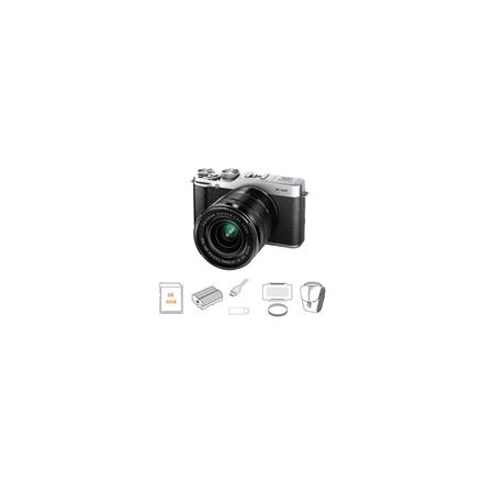 Fujifilm X-M1 Digital Camera Silver Body with XC 16-50mm F3.5-5.6 OIS Lens, Black - Bundle with Spare Battery, Pro Optic Pro Digital 58mm MC UV Filter, Lexar 32GB Class 10 200x SDHC Card, 6' HDMI Cable, Mini Multi-Card Reader, 4-Slot Bi-Fold Memory Card H