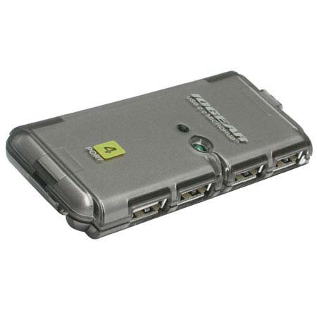 Iogear GUH274, 4 Port USB 2.0 High Speed Micro Hub for Windows and Macintosh image