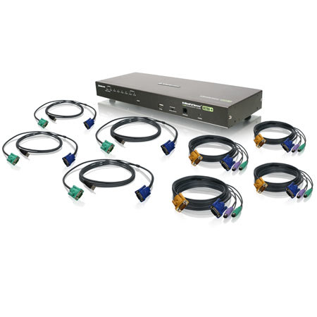 Iogear 8-Port USB PS/2 Combo VGA KVM Switch with Cables