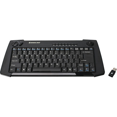 Iogear 2.4GHz Multimedia Keyboard with Built In Laser Trackball and Scroll Wheel image