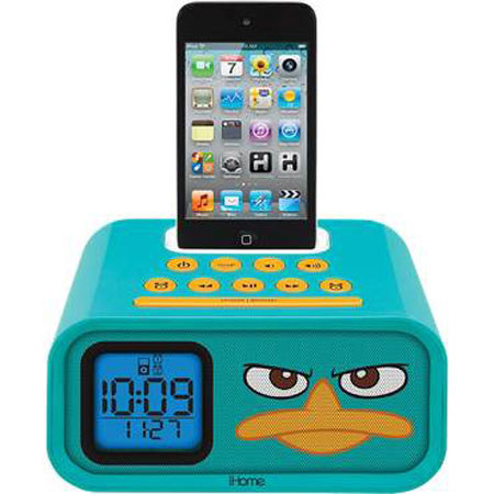 Ihome Disney Phineas and Ferb Dual Alarm Clock Speaker System for iPod