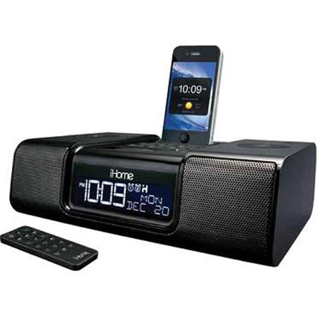 iHome IA9B App-Enhanced Dual Alarm Clock Radio for iPhone/iPod, Black