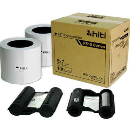 HiTi Digital Inc. HiTi P510 5x7 Ribbon &amp; Paper Case, for Total of 380 5" x 7" Prints image