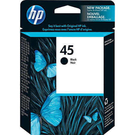 Hewlett Packard - HP #45 Black Ink Cartridge for Many Designjet, Deskjet, Photosmart, OfficeJet and Color Copier Inkjet Printers. image
