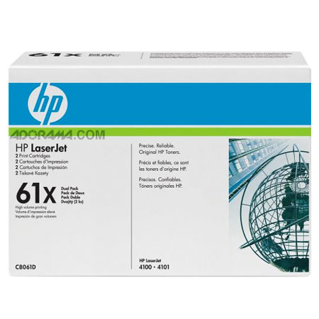 HP C8061D Black Print, C8061X Dual Pack of Cartridges for Select HP Laserjet Printers (Yield: Appx 10,000 Copies each)