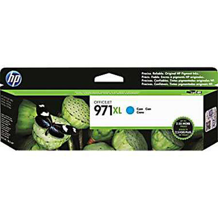 HP 971XL Cyan Officejet Ink Cartridge, 6600 Pages