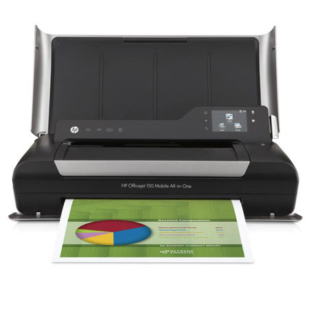 HP OfficeJet 150 Mobile All-In-One Inkjet Printer, Up to 22 ppm (Black) & 18 ppm (Color), 50 Sheets Input, USB 2.0 - Print, Copy, Scan