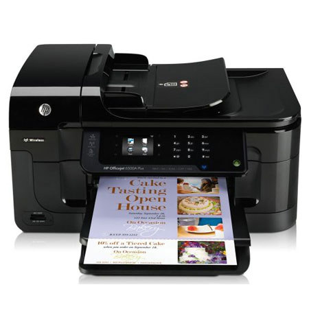 Hewlett Packard - HP Officejet 6500A Plus e-All-in-One Inkjet Printer, Up to 32 ppm Print Speed, Up to 100 pages Fax Memory, 200 x 200 dpi Resolution image
