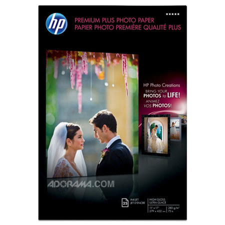 Hewlett Packard - HP Premium Plus High Gloss Photo Inkjet Paper, 11" x 17", 25 sheets image