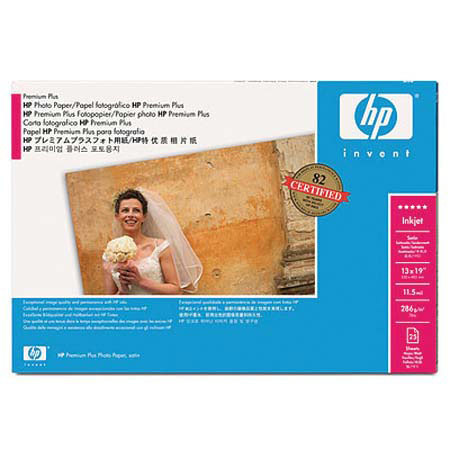 Hewlett Packard - HP Premium Plus Satin Photo Quality Inkjet Paper, 286 g/m2, 11.3 mil, 24" x 50' Roll image