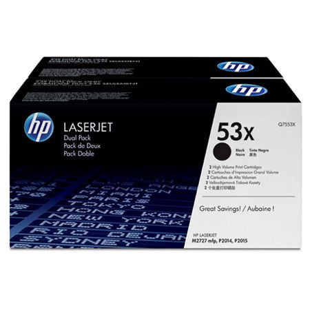 HP 53X Dual Pack Family Print Black Print Cartridge for Select HP Color LaserJet Printers