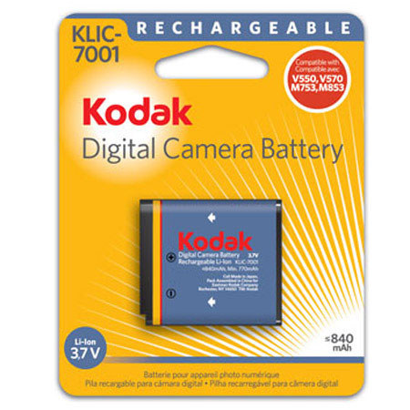 Kodak KLIC-7001 Lithium-Ion Rechargebale Battery for M753, M893, M853, V610, V550 and V570 Digital Cameras image