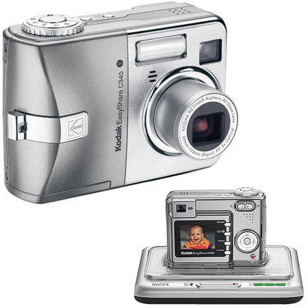 Kodak EasyShare C340, Point &amp; Shoot Digital Camera, 5.0 Megapixel, 3x Optical / 5x Digital Zoom, with Kodak EasyShare Series 3 Printer Dock image