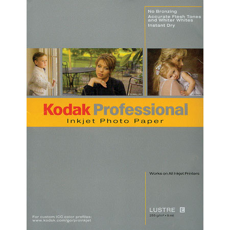 Kodak Professional Photo Lustre Resin Coated Inkjet Paper, 9 mil., 255 g/m2., 8.5" x 11", 20 Sheets image