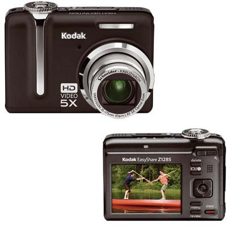 Kodak Z1285 Easyshare Zoom Digital Camera, 12 Megapixel, 5x Optical Zoom, 5x Advanced Digital Zoom and 2.7" LCD Screen - Black image