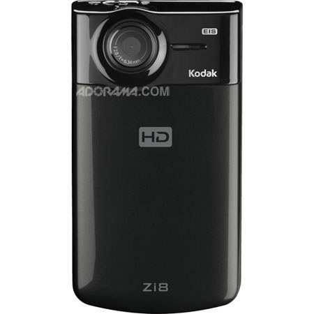 Kodak Zi8 5 Megapixel Pocket Video Camera w/4x Digital Zoom, Image Stabilization, Black - Refurbished by Kodak image