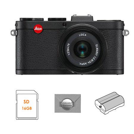 Leica X2 Compact Digital Camera with ELMARIT 24mm f/2.8 ASPH Lens - Bundle - with SanDisk 16GB, Extreme SDHC Memory Card, BP-DC8 Lithium-ion Battery & New Leaf 3 Year Digital Still Camera Extended Warranty