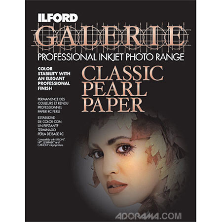 Ilford Galerie Classic Pearl Resin Coated Inkjet Paper, 13" x 19", 25 Sheets image