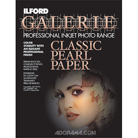 Ilford Galerie Classic Pearl Resin Coated Inkjet Paper, 9.8 mil., 8.5" x 11", 100 Sheets. image
